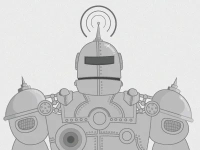Philosobot gray illustration philosophy robot