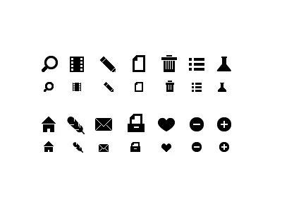 Glyfons Update coaches loupe glyphs icons monochrome pictograms pixel