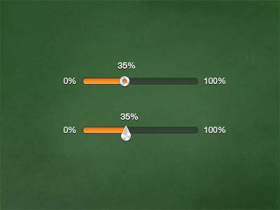 Slider handles percentage progress slider