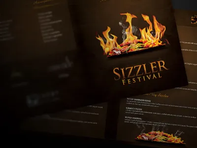 Sizzler Festival Menu brown festival fire food menu menu design restaurant sizzler sizzler festival
