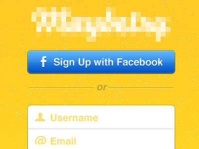 Sign up with... button facebook login in sign up