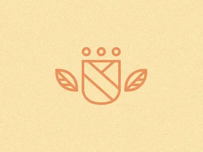 flower power crest flower leaf logo