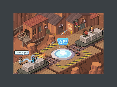 Isometric TF2: badlands game illustration isometric pixel pixelart team fortress 2