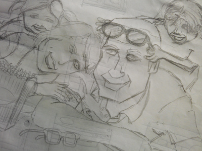 Family Sketch family pencil rough sketch