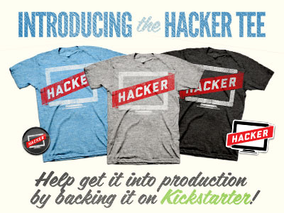 Hacker Tee Kickstarter banner hacker illustration kickstarter t shirt tee vintage