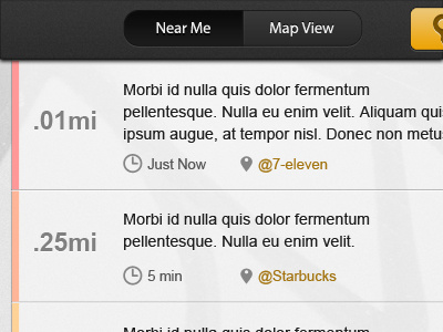 Mark Screen app button feed location ui ux