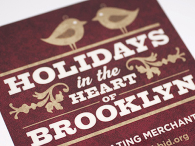 Holidays in the Heart of Brooklyn Decal bird logo ornaments typography