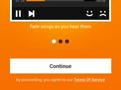 Grooveshark Radio App - Intro android app button cta grooveshark home intro landing radio slideshow tutorial
