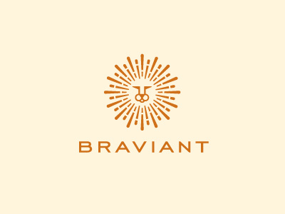 Braviant brave fun identity lion logo logotype minimal modern online radiant restaurant sun