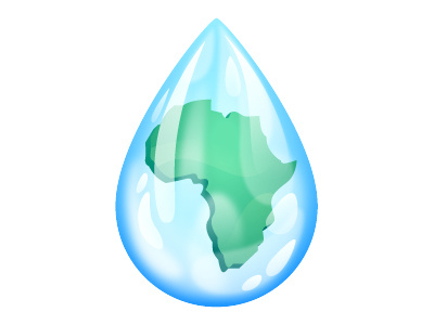 Water For Africa africa clear design drop icon illustration translucent water