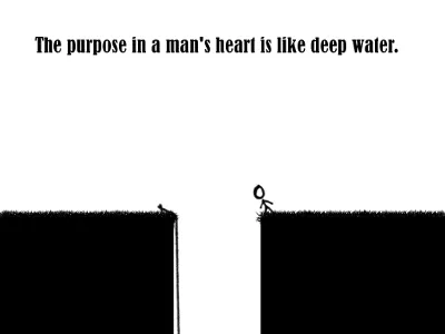 Deep Water black contrast handdrawn scripture serif white