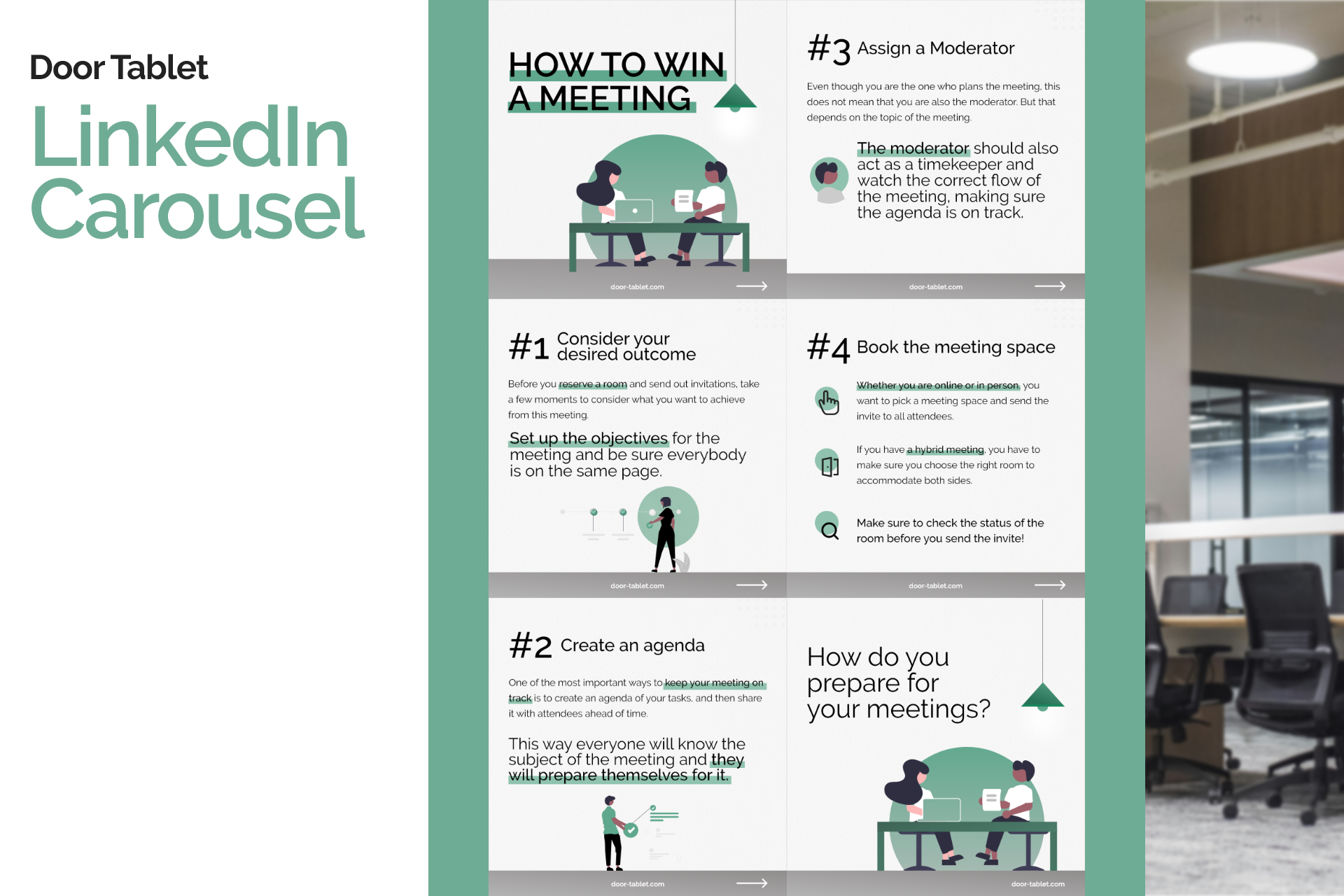 B2B Workspace Management Company LinkedIn Carousel carousel copywriting design graphic design linkedin