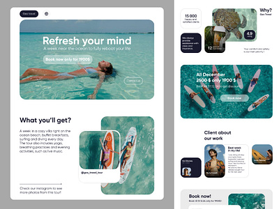 Landing page for tour adobe photoshop design figma landing page langing prototyping tilda tour travel traveling uiux web design website