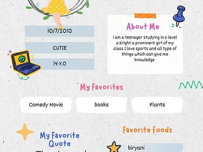 About Page about beginner canva easy favourite grap motion graphics page