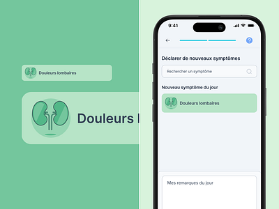 Symptom Tracker Mobile App app design design system figma medical app mobile app symptom tracker ui uidesign uxui