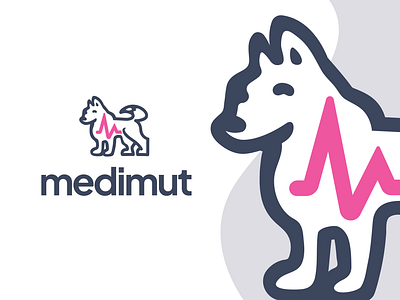 medimut - visual identity biometric branding brandmark dog dogs graphic design identity illustration lettering line drawing logo logo design logos mascot medical minimalist pets simple technology wellness