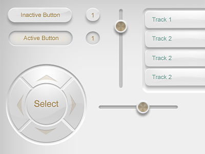 UI Kit buttons ui white