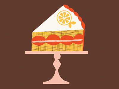 piece of the pie illustration retro