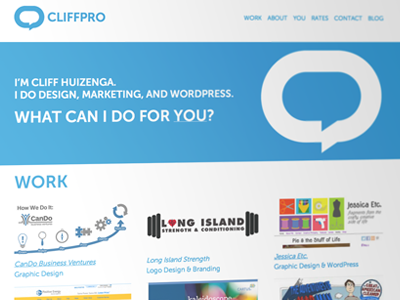 CP Minimal blog blue bubble clean design minimal portfolio solid talk website white