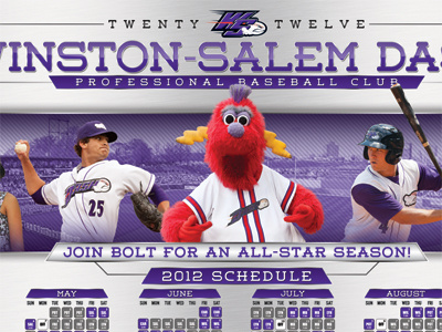 Schedule Poster all star game angles baseball bolt chicago white sox mascot minor league baseball north carolina poster purple schedule weston winston salem winston salem dash