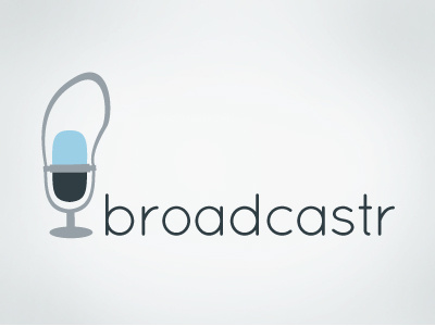 Proposed broadcastr Logo audio broadcast logo mic walking tour