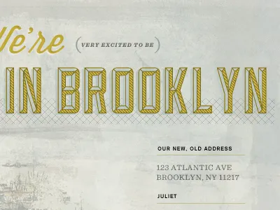In Brooklyn brooklyn gray lost type sullivan texture wisdom script yellow