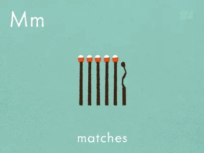 M is for... alphabet illustration poster texture