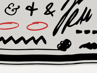 Sketched elements actions ampersands jr www photoshop sketch vector workflow