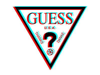 Thanks GUESS 3d cyan dribbbler guess invite logo pseudo red retro