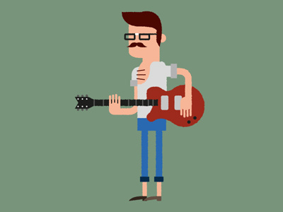 Hip Dude band glasses guitar hair hipster jeans member moustache music raybans skinny