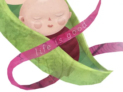 Life is Good archer illustration in progress