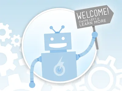 RIP clouds friend gears illustration robot