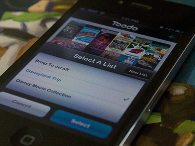 Select A List app iphone list