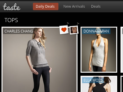 Tasty ecommerce fashion navigation ui website