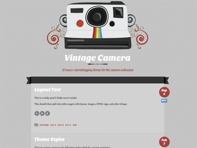Vintage Camera - Land Camera Style camera design drawing illustration microblog responsive theme vintage website wordpress