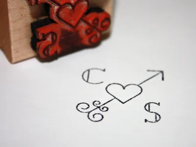 Wedding Monogram Stamp arrow c heart monogram s stamp warm and fuzzy love stuff wedding