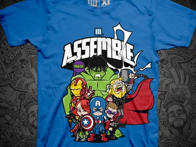 Avengers "Assemble" T-Shirt assemble avengers doodlelife illustration vector