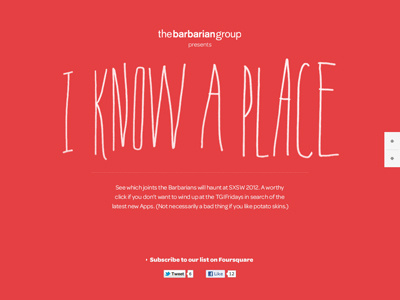 I Know A Place arrows comments follow foursquare i made that with my bare hands map omnes social sxsw twitter