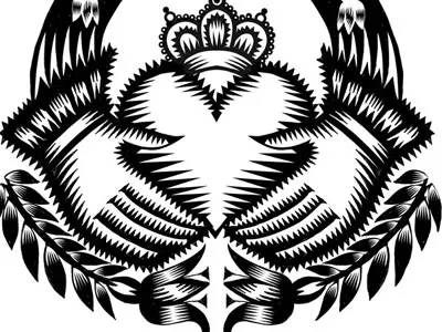 Cladddaugh Tattoo black and white heart pen and ink qcassetti tattoo