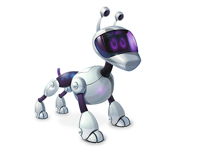 Cybordog character cyborg dog mascot robot