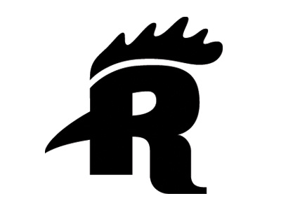 R. Rooster BBQ Co. WIP 1 barbecue bbq beak black catering comb logo logo design monogram r r. rooster restaurant rooster