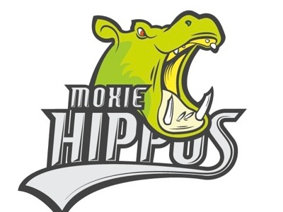 The Moxie Hippos hippo illustration illustrator logo sports