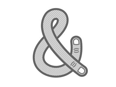 Fingersand ampersand branding exploration finger greyscale halftone identity mark swipe tap texture type typography