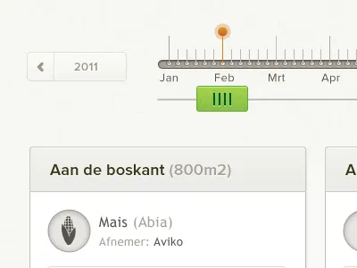 Farm application timline crop date events flow icon knob navigation pop up slider tabs time timeline year