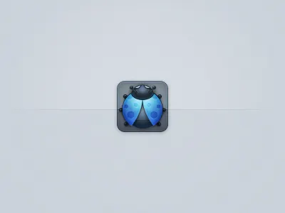 App icon concept blue bug grey icon