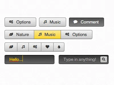 Resolution Independent UI Set (Beta) app css dropdown font grey gui html icons interface light options text ui vector