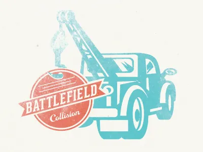Battlefield Collision branding logo vintage