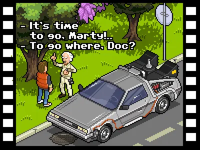 Back to Delorean (v2.1) 8 bit 8bit fanart fanrat iso pixel pixelart shot