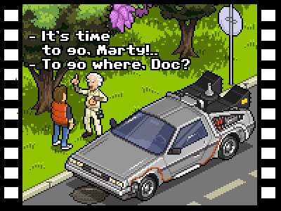 Back to Delorean (v2.1) 8 bit 8bit fanart fanrat iso pixel pixelart shot