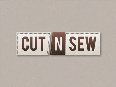 Cut N Sew leather logo mono simple stitch